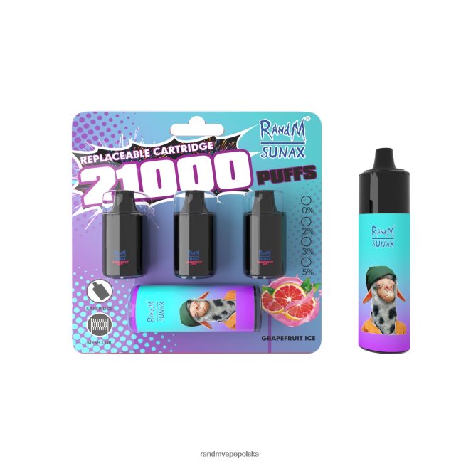 RandM Sunax 21000 wymienny moduł kontroli przepływu powietrza 1 szt 624VFR275 lód grejpfrutowy - RandM Vape Warszawa