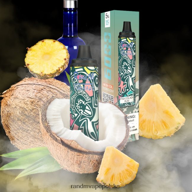 RandM Tornado Urządzenie Vape Pod z kontrolą przepływu powietrza 6000 1 szt 624VFR280 rum pinacolada - RandM Tornado Smaki