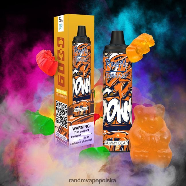 RandM Tornado Urządzenie Vape Pod z kontrolą przepływu powietrza 6000 1 szt 624VFR281 gumowaty miś - RandM Vape Online