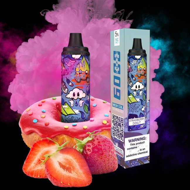 RandM Tornado Urządzenie Vape Pod z kontrolą przepływu powietrza 6000 1 szt 624VFR285 pączek truskawkowy - RandM Vape Warszawa