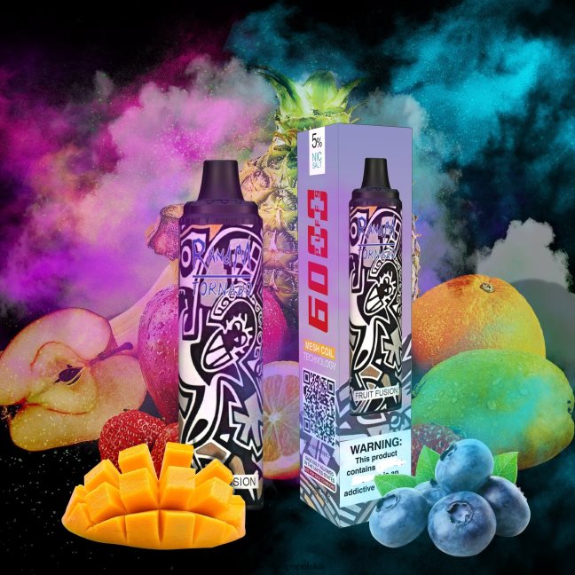 RandM Tornado Urządzenie Vape Pod z kontrolą przepływu powietrza 6000 1 szt 624VFR286 fuzja owocowa - RandM Disposable Vape