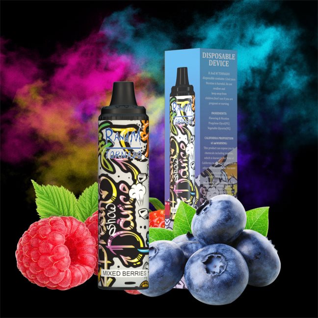 RandM Tornado Urządzenie Vape Pod z kontrolą przepływu powietrza 6000 1 szt 624VFR291 Mieszane jagody - RandM Vape Online