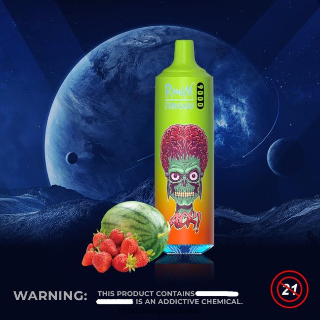 RandM Tornado Urządzenie vape pod 9000, 1 szt., wersja 1 624VFR128 arbuz truskawkowy - Tornado Vape Wrocław