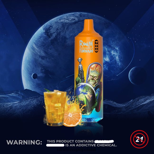 RandM Tornado Urządzenie vape pod 9000, 1 szt., wersja 1 624VFR129 soda pomarańczowa - RandM Tornado Cena