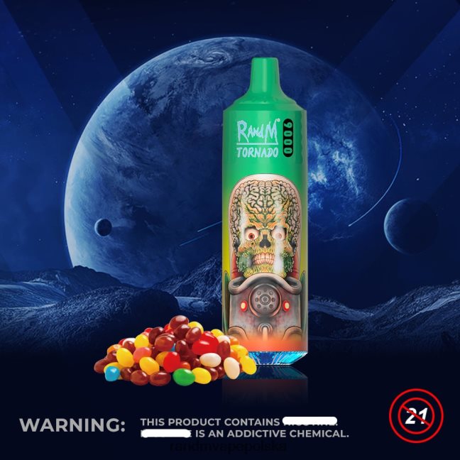 RandM Tornado Urządzenie vape pod 9000, 1 szt., wersja 1 624VFR131 tęczowy cukierek - RandM Vape Online