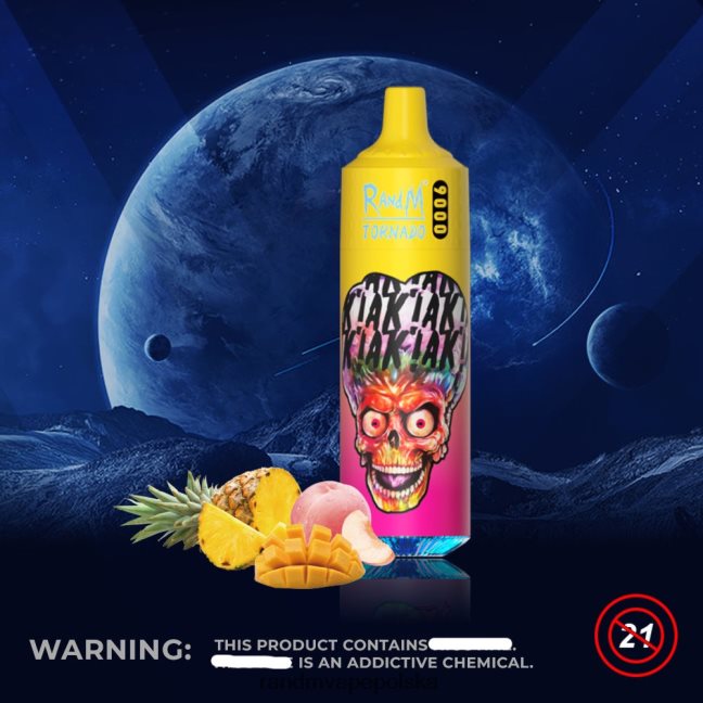 RandM Tornado Urządzenie vape pod 9000, 1 szt., wersja 1 624VFR133 brzoskwiniowy ananas mango - RandM Tornado Polska