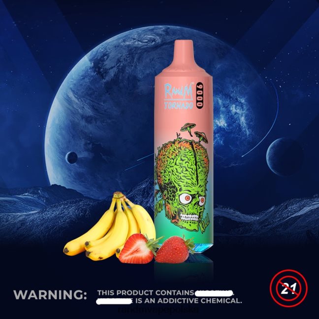 RandM Tornado Urządzenie vape pod 9000, 1 szt., wersja 1 624VFR134 truskawka Banan - RandM Opinie