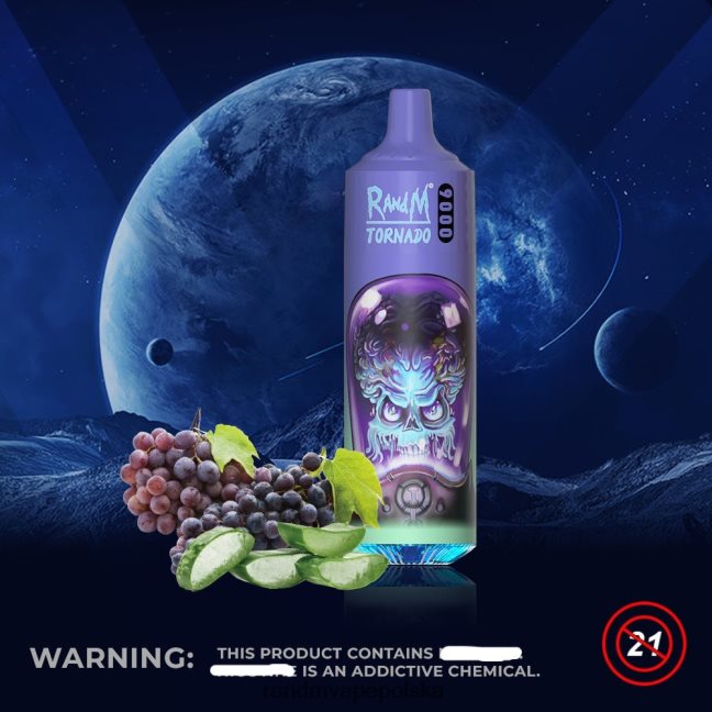 RandM Tornado Urządzenie vape pod 9000, 1 szt., wersja 1 624VFR137 winogrono aloesowe - RandM Tornado Warszawa