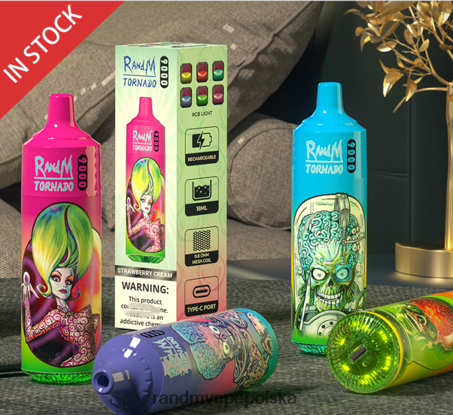RandM Tornado Urządzenie vape pod 9000, 1 szt., wersja 1 624VFR138 niebieski razz lód - Tornado Vape Wrocław