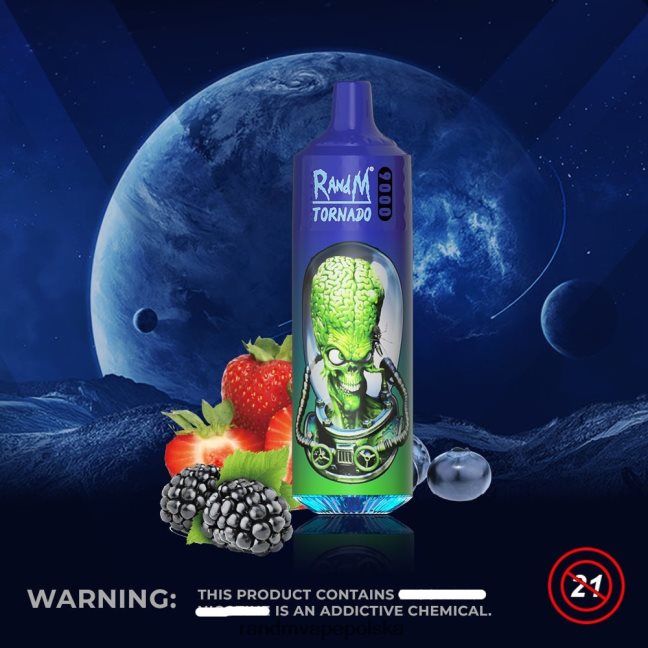 RandM Tornado Urządzenie vape pod 9000, 1 szt., wersja 2 624VFR141 Mieszane jagody - RandM Vape Online