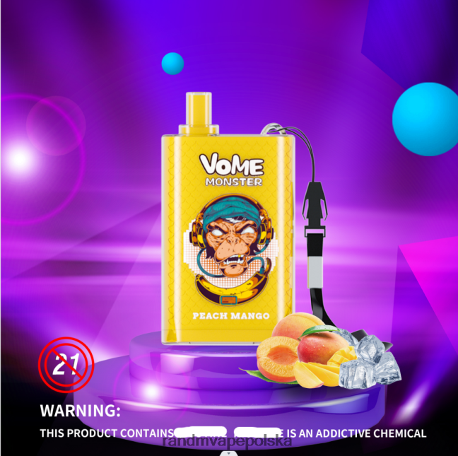 RandM Vome Monster Urządzenie Vape Pod z kontrolą przepływu powietrza 10000 1szt 624VFR277 bujny lód - RandM Tornado Warszawa