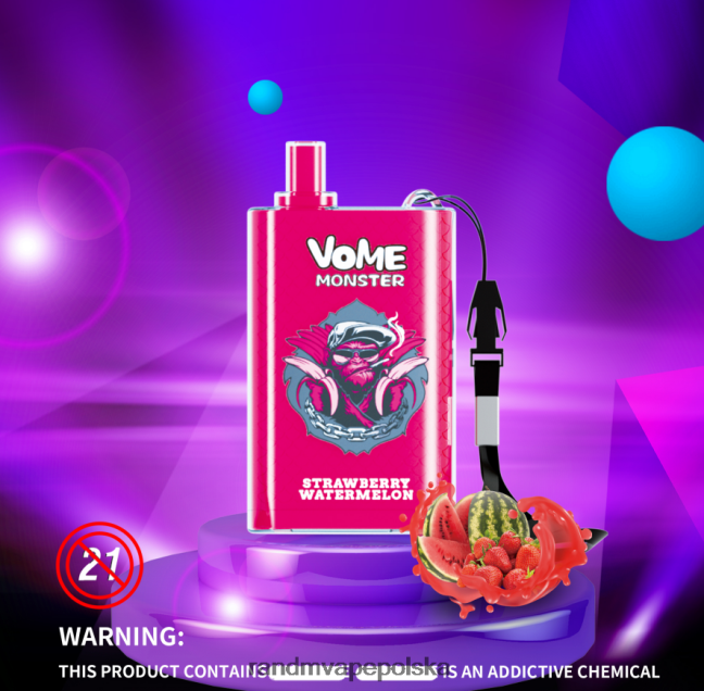 RandM Vome Monster Urządzenie Vape Pod z kontrolą przepływu powietrza 10000 1szt 624VFR277 bujny lód - RandM Tornado Warszawa