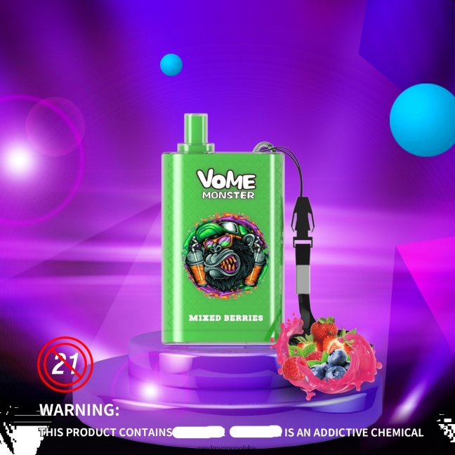 RandM Vome Monster Urządzenie Vape Pod z kontrolą przepływu powietrza 10000 1szt 624VFR278 Mieszane jagody - Tornado Vape Wrocław